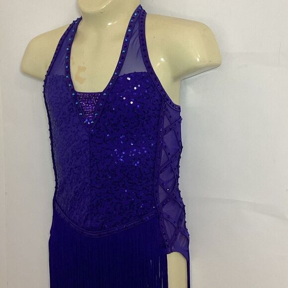 Weissman Dance Ice Skating Flapper Costume Dress Child’s Medium CM Rhinestoned S - Picture 3 of 7